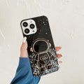 Capa Case Capinha Xiaomi Redmi Poco Lite Exclusiva Com Suporte Astronauta 3D Transparente Com Glitter